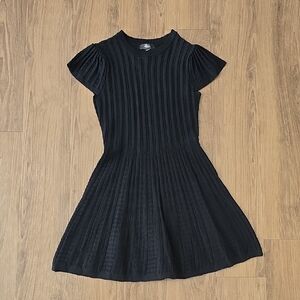 Aqua Black Pleated Kids Dress